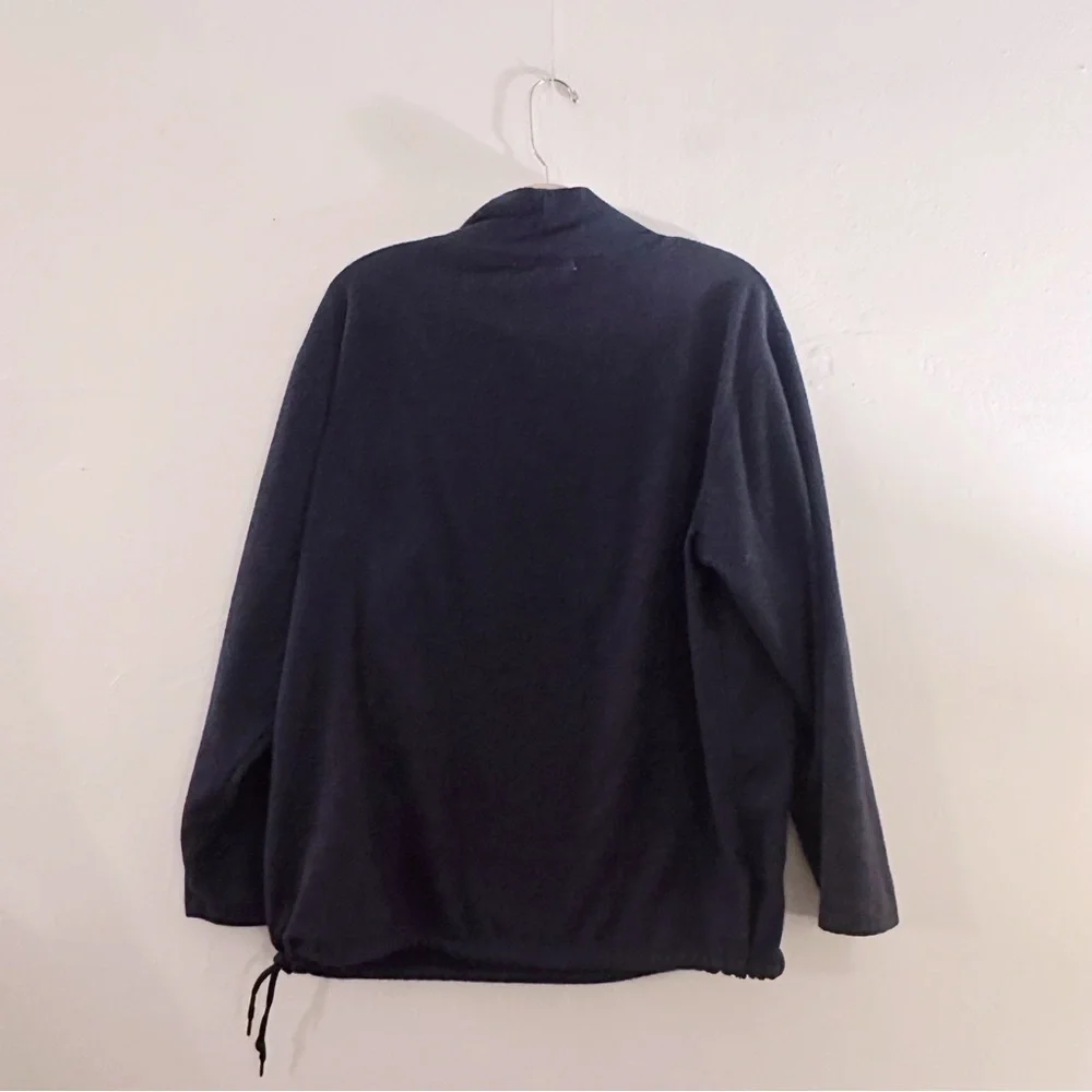 MNML Loose Mock Neck Sweater Pullover Drawstring Pocket Navy Blue